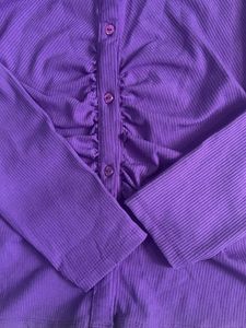 Purple Ruched Long Sleeve Shirt
