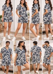 Free Size Unisex Floral Print Shirt & Shorts Set