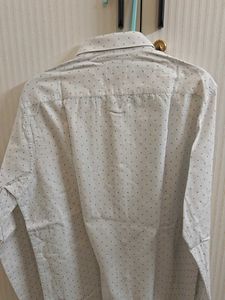 Men's White Polka Dot Button-Up Shirt