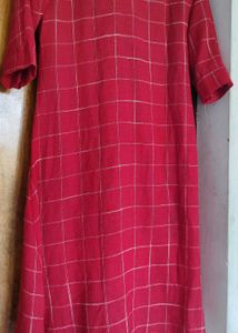Red Checked Kurta