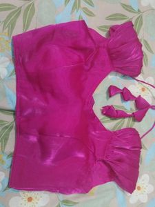 Vibrant Pink Ruffled Sleeve Blouse