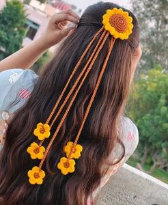 Crochet Sunflower Hair Clip