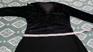 Elegant Black Frock Style Abaya