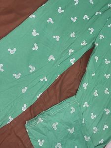 Mickey Mouse Print Pajama Bottoms