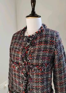 💥Price Drop💥 Multicolor Fringe Tweed Blazer