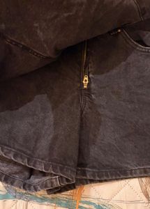 Black Denim Skort