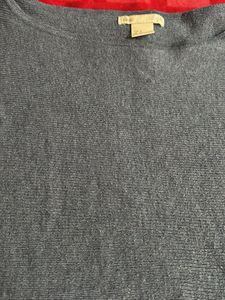 Blue Dolman Sleeve Ribbed Knit Top