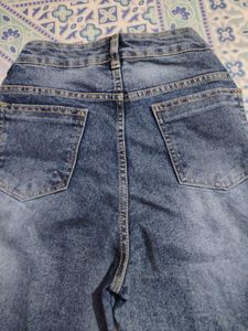 Blue Denim Cargo Pants