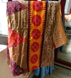 Elegant Blue Saree with Intricate Patterns