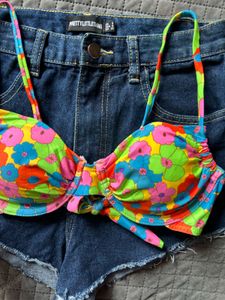 Retro Floral Bikini Top