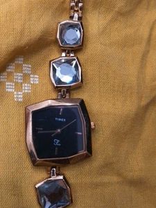 Timex Watch with Blue Gems