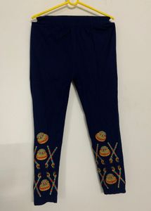 Embroidered Navy Blue Ethnic Pant