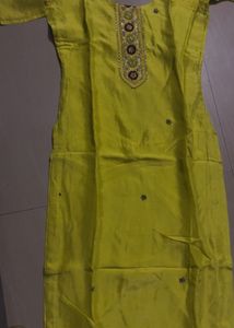 Embellished Lime Green Kurta Salwar