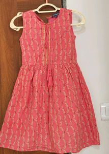 Peach kurta pajama set (6-7years)