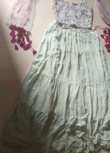 Mint Green Tiered Lehenga Choli