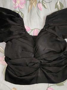 Chic Black Puff Sleeve Top