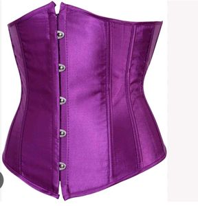 Elegant Purple Satin Corset Top