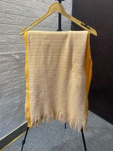 Open-Weave Fringed Scarf /Stole
