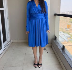V-Neck Long Sleeve Wrap Dress