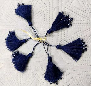 Deep Blue Double Tassel Silk And Bea