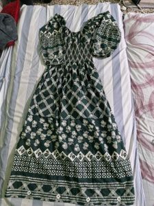 Boho Smocked Puff Sleeve Dress