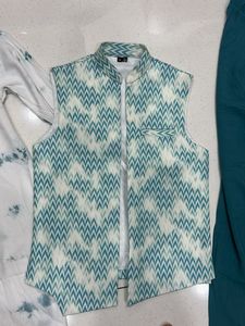 Stylish Ethnic jacket ,White Kurta &amp; pajama Set