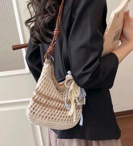 Knitted Shoulder Bag with Charm