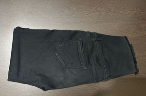 Black Frayed Hem Skinny Jeans