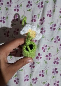 Handmade Crochet Daisy Lipstick holder