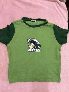 Green crop top!
