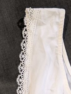 New White Lace Trim Sleeveless Top