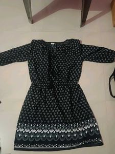 Chic Black & White Printed Dress