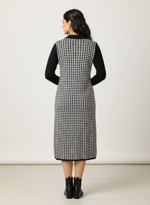 Houndstooth Midi Dress