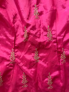 Pink Short Kurta with Gold Embroidery