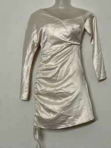 Pintresty Satin Ruched Mini Dress