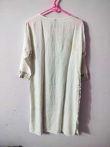 set of 2 kurta in pink and off white for women 🤍