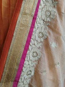 Orange Skirt with Embellished Dupatta