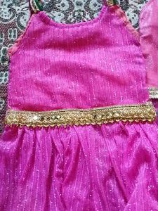 set of 3 peace Girls' Pink Dress &amp; skirt