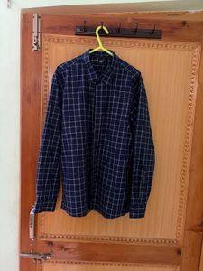 Uniqlo Navy Blue Checked Shirt