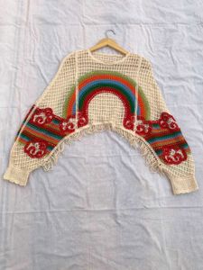 Boho Rainbow Crochet Top