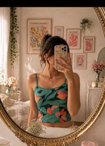 Floral Print Spaghetti Strap Top