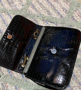 Black Chain Detail Crossbody Bag