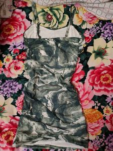 Ruched Tie-Dye Mini Dress