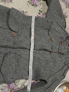 Gray Hooded Wool Blend Coat winter