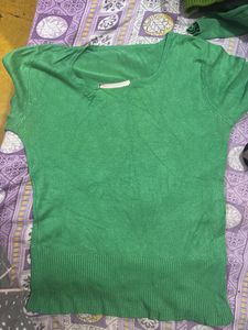 Green Short Sleeve Top