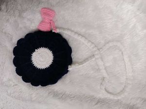 Crochet cute daisy flower bag with bow ❣️