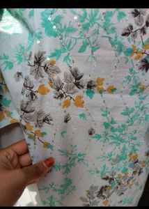 Elegant Floral Kurta Set sky blue salwar se