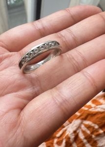 Sale 92.5 Silver Chunky Zircon Ring