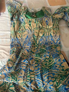 Elegant Beaded Neckline Anarkali Dress