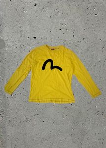 Evisu Long Sleeve Yellow Graphic Tee